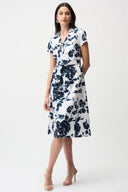 Joseph Ribkoff Floral Print Fit And Flare Shirt Dress Style 261147
