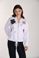 Frank Lyman Floral Zipper Casual Jacket Style 261151
