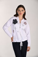 Frank Lyman Floral Zipper Casual Jacket Style 261151