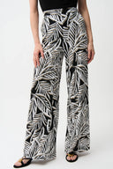 Joseph Ribkoff Silky Knit Tropical Print Wide Leg Pull-On Pants Style 261158.
