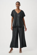 Joseph Ribkoff Pleated Satin Pull-On Culotte Pants Style 261161