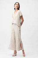 Joseph Ribkoff Pleated Satin Pull-On Culotte Pants Style 261161