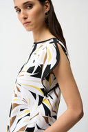 Joseph Ribkoff Recycled Woven Tropîcal Print Boxy Top Style 261162