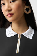 Joseph Ribkoff Silky Knit Boxy Top With Polo Collar Style 261164