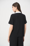 Joseph Ribkoff Silky Knit Boxy Top With Polo Collar Style 261164