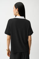 Joseph Ribkoff Silky Knit Boxy Top With Polo Collar Style 261164