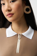 Joseph Ribkoff Silky Knit Boxy Top With Polo Collar Style 261164