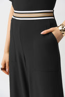 Joseph Ribkoff Wide Leg Pull-On Pants With Stripe Waistband Style 261165