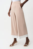 Joseph Ribkoff Silky Knit Pull-On Culotte Pants With Contrast Piping Style 261166.
