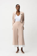 Joseph Ribkoff Silky Knit Pull-On Culotte Pants With Contrast Piping Style 261166
