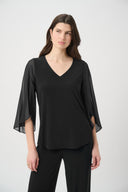 Joseph Ribkoff Straight Tunic With Chiffon Tulip Sleeves Style 261183