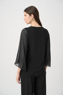 Joseph Ribkoff Straight Tunic With Chiffon Tulip Sleeves Style 261183
