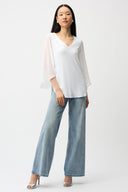 Joseph Ribkoff Straight Tunic With Chiffon Tulip Sleeves Style 261183