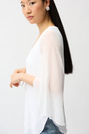 Joseph Ribkoff Straight Tunic With Chiffon Tulip Sleeves Style 261183