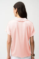 Joseph Ribkoff Satin Boxy Top With Shirt Collar Style 261191