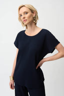 Joseph Ribkoff Pleated Scuba Crepe Boxy Top Style 261192