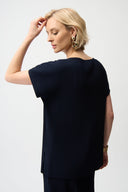 Joseph Ribkoff Pleated Scuba Crepe Boxy Top Style 261192
