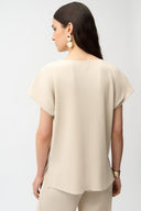 Joseph Ribkoff Pleated Scuba Crepe Boxy Top Style 261192