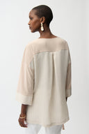 Joseph Ribkoff Stripe Top With High Low Hem Style 261193