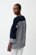 Joseph Ribkoff Stripe Top With High Low Hem Style 261193