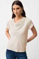 Joseph Ribkoff Satin Top With Cowl Neckline Style 261195
