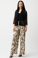 Joseph Ribkoff Mesh and Silky Knit Draped Open Front Cover-Up Style 261204