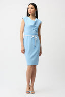 Joseph Ribkoff Sheath Dress With Cowl Neck and Belted Waist Style 261205