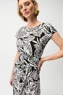 Joseph Ribkoff Silky Knit Tropical Print Fit and Flare Dress Style 261211