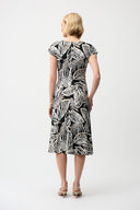 Joseph Ribkoff Silky Knit Tropical Print Fit and Flare Dress Style 261211