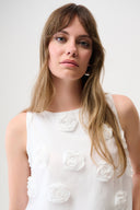 Joseph Ribkoff Sleeveless Top With 3D Floral Embroidery Style 261220