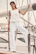 Joseph Ribkoff Sleeveless Top With 3D Floral Embroidery Style 261220