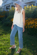 Frank Lyman Floral Mid-rise Cropped Jeans Style 261621