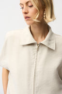 Joseph Ribkoff Woven Boxy Jacket With Zipper Front Style 261237