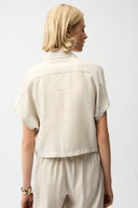 Joseph Ribkoff Woven Boxy Jacket With Zipper Front Style 261237