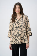 Joseph Ribkoff Abstract Print Trapeze Jacket With Contrast Button Style 261239
