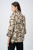 Joseph Ribkoff Abstract Print Trapeze Jacket With Contrast Button Style 261239