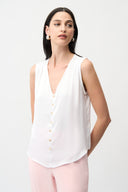 Joseph Ribkoff Boxy Top With Gold Buttons Style 261249