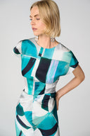 Joseph Ribkoff Geometric Print Fit and Flare Dress Style 261251