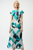Joseph Ribkoff Geometric Print Fit and Flare Dress Style 261251