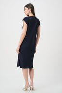 Joseph Ribkoff Pleated Straight Dress With Pockets Style 261252