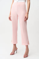 Joseph Ribkoff Silky Knit Crop Pull-On Pants With Gold Buttons Style 261254.