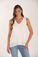 Frank Lyman V-neck Sleeveless Layered Top Style 261255