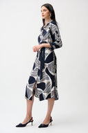 Joseph Ribkoff Geometric Print Shirt Dress With Sash Style 261257