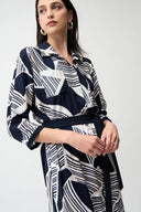 Joseph Ribkoff Geometric Print Shirt Dress With Sash Style 261257