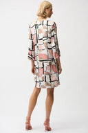 Joseph Ribkoff Abstract Print Trapeze Dress With Gold Detail Style 261258