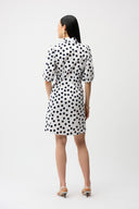 Joseph Ribkoff Dot Print A-Line Shirt Dress With Puff Sleeves Style 261262