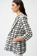 Joseph Ribkoff Plaid Boxy Blazer With Notched Collar Style 261268
