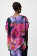 Joseph Ribkoff Floral Print Asymmetrical Layered Top Style 261281