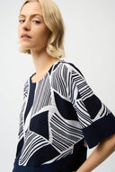 Joseph Ribkoff Geometric Print Asymmetrical Cocoon Top Style 261283