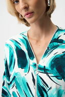 Joseph Ribkoff Casual Abstract Print V-neck Top Style 261284